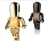 Gold man usb flash drive, humanoid robot toy usb, naughty metal man usb stick