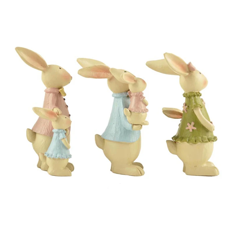 Resin handmade customized decoration easter rabbit bunny statue
