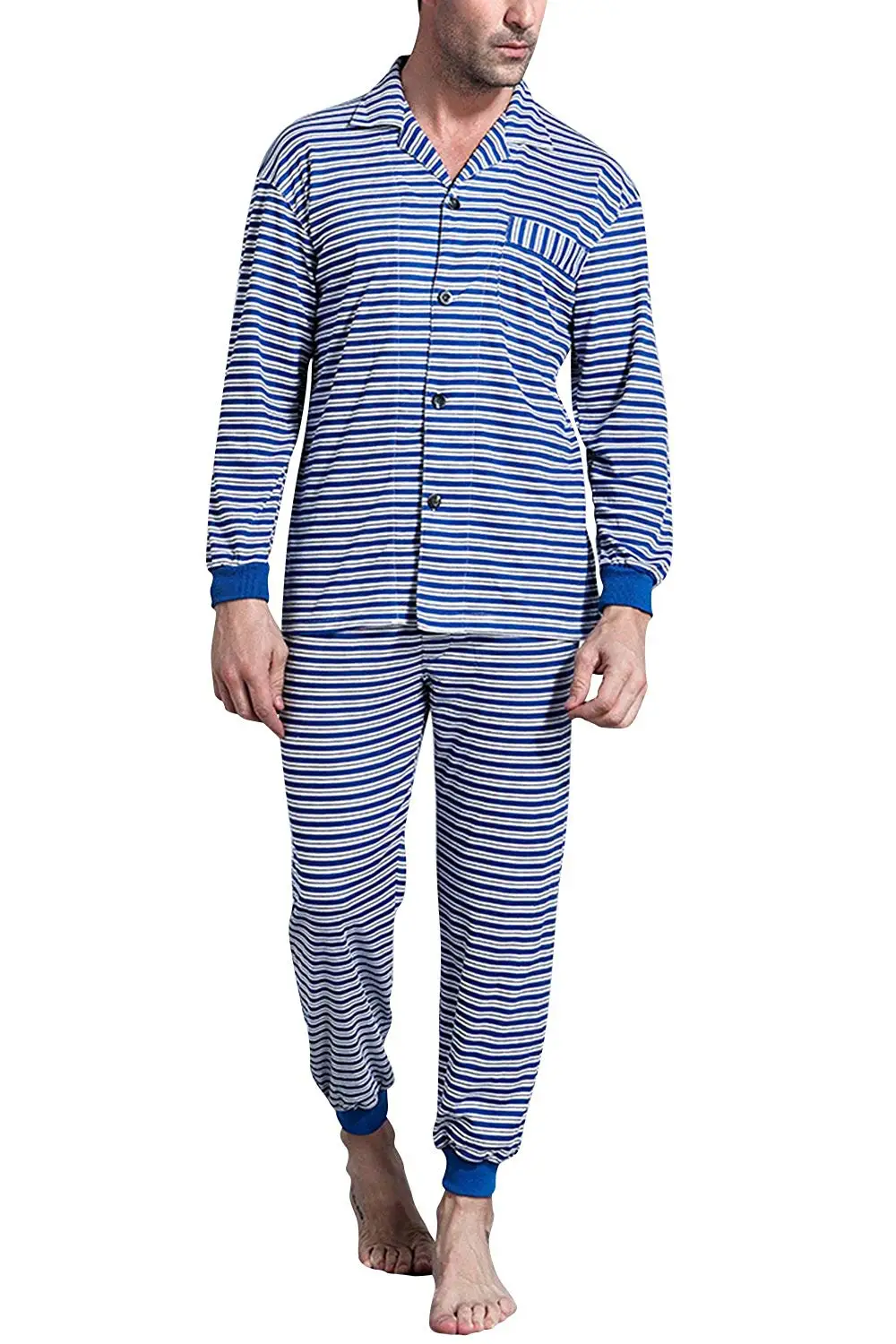 WSPLYSPJY Mens Winter Pajamas Set Long Sleeves Flannel Sleepwear
