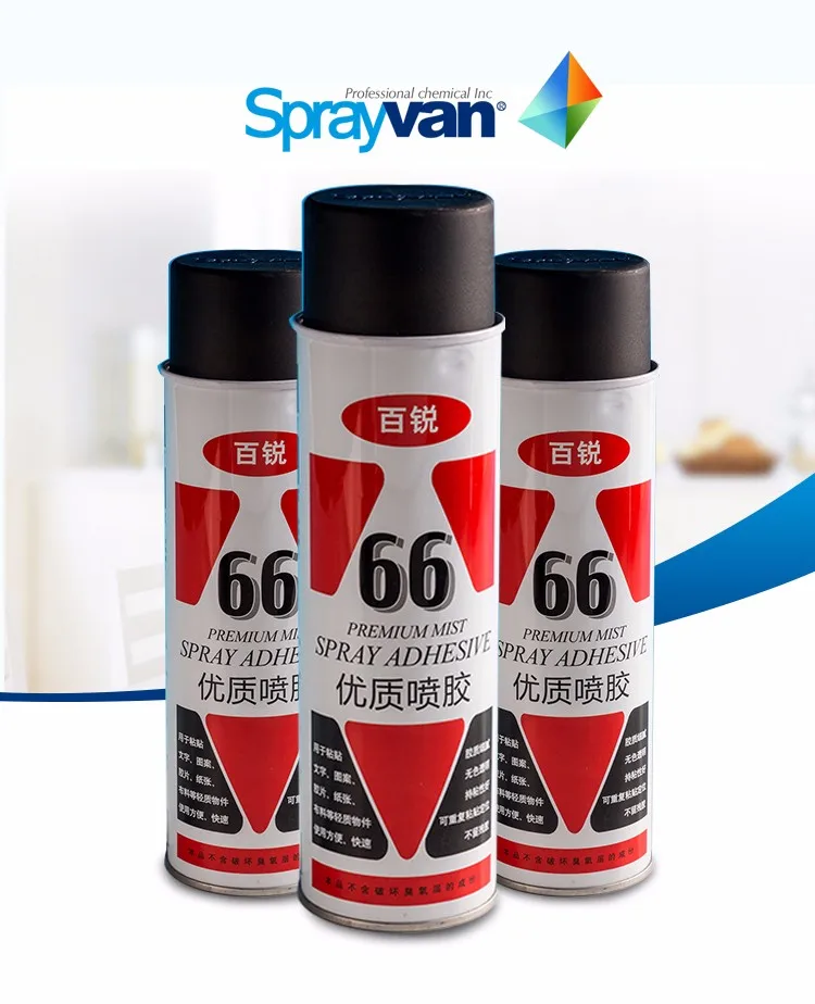 Sprayvan 66 Factory Sells Temporary Textile Spray Adhesive Spray Glue