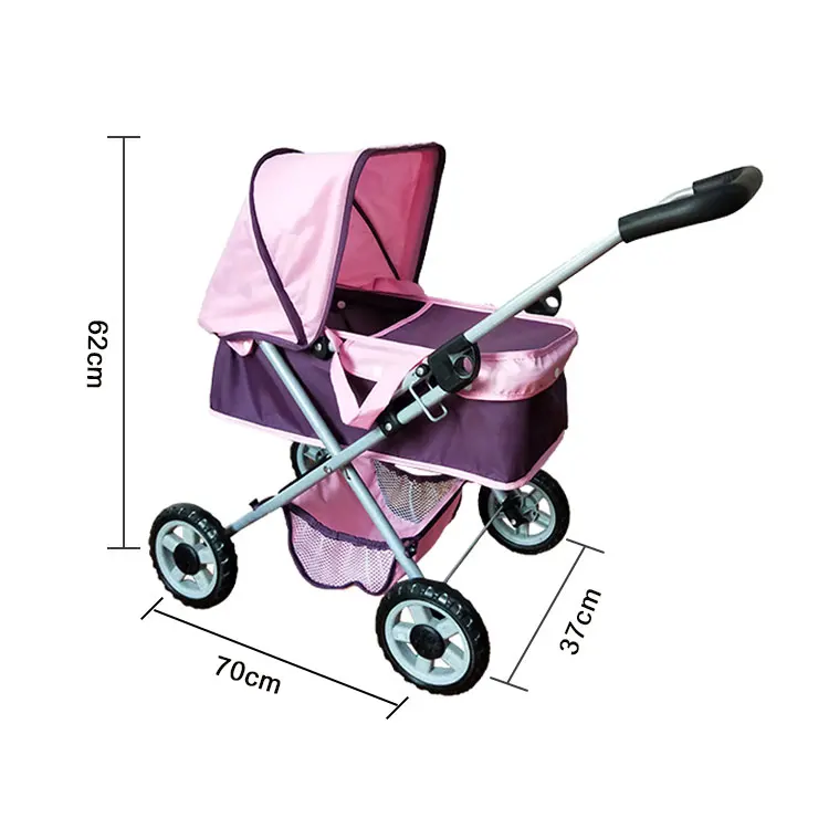 Wholesale Adjustable Handle Baby Doll Stroller Luxurious Metal Doll