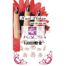 BeautyNailArt Pink Flower with Gold lined design 3d nail design for Nail accessories tools use nail