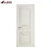 Modern concise 2-panel center circle entrance door design with white painting