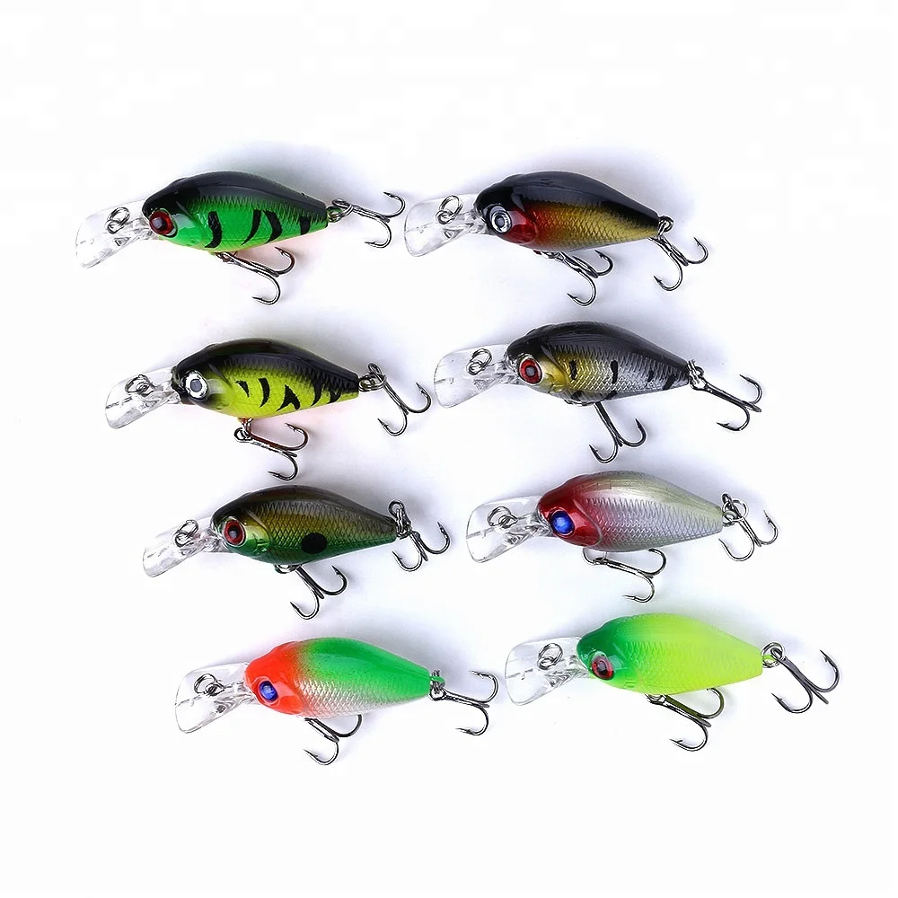 

Hengjia fishing lures crankbait 5cm 4.4g deep bass hard plastic baits, 8 colors