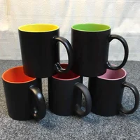 

11oz Sublimation color changing mugs inner color customized mug sublimation magic mugs inner color with round handle