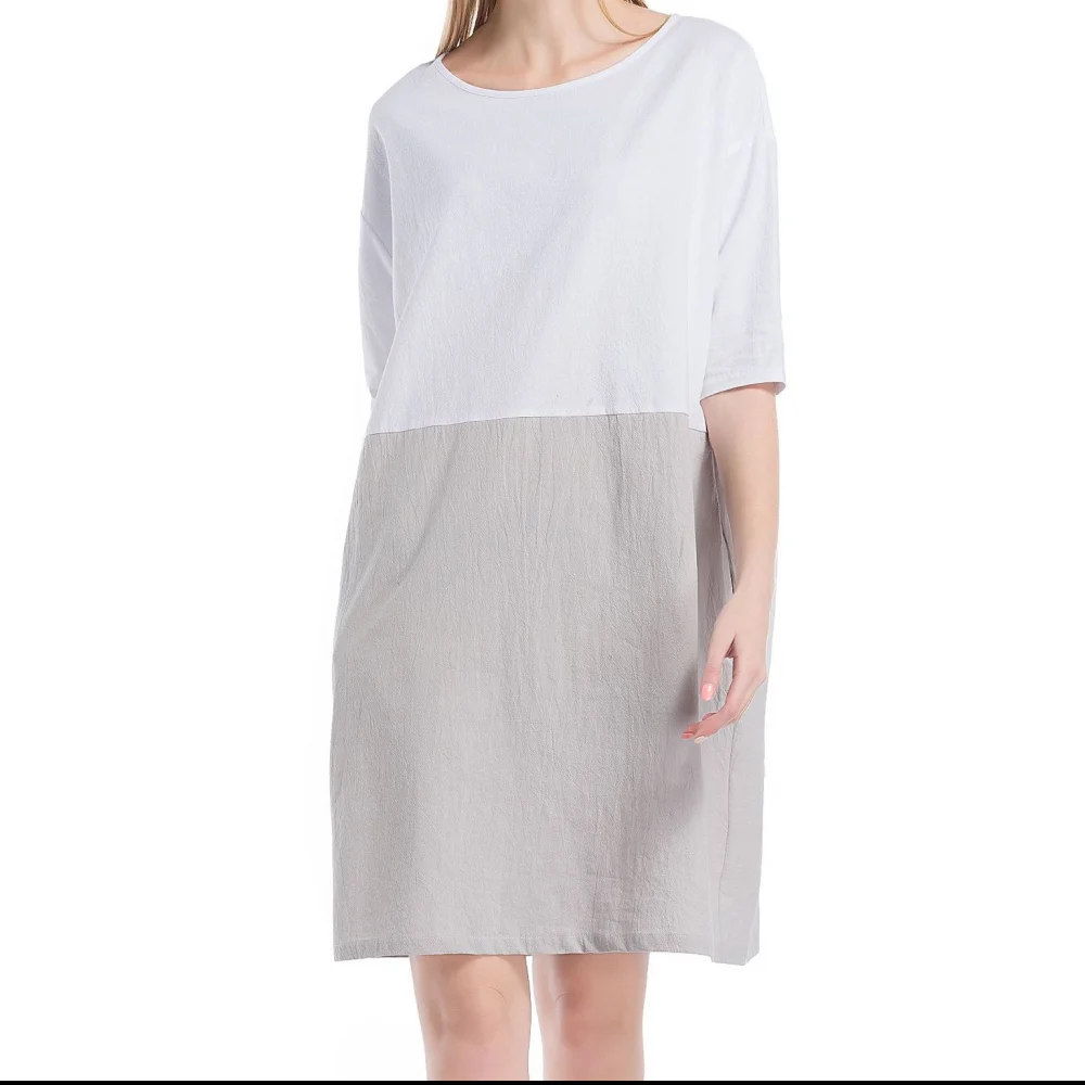 

302070 mid-long style Line T-shirt Dress loose design with more color