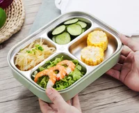 

2019 New Amazon 2/3/4 compartment 304 stainless steel kids lunch box tiffin box lunch leakproof bento Portable lunch box
