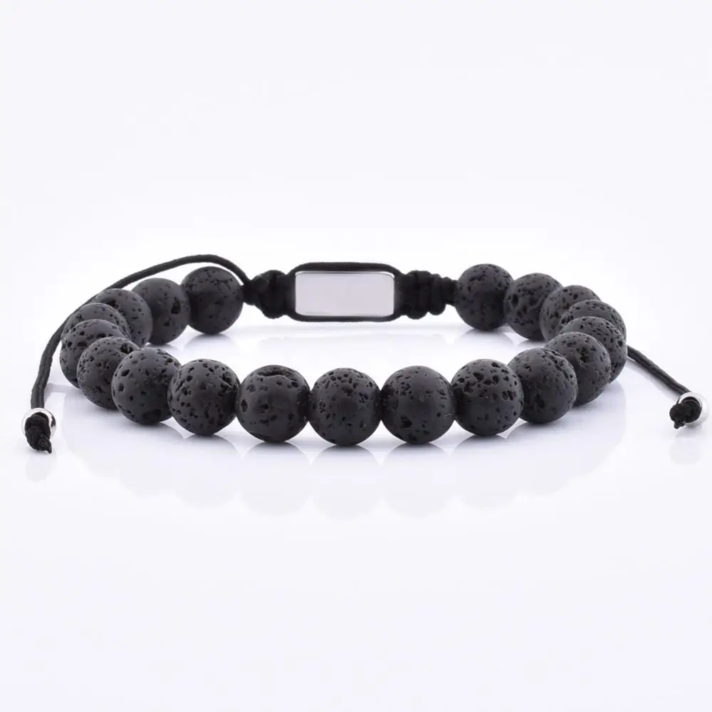 

Handmade Adjustable Logo Charms Different Natural Stones Beaded Bracelets
