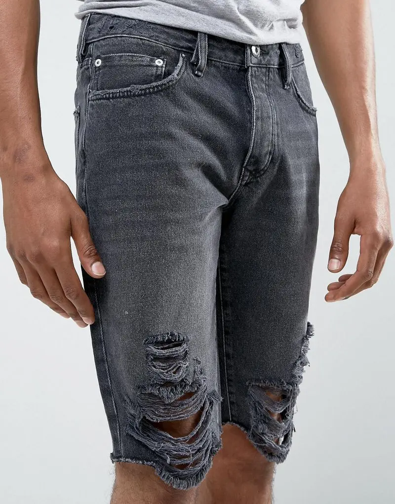 Wholesale Cheap Jeans Shorts High Quality Distressed Denim Shorts Men