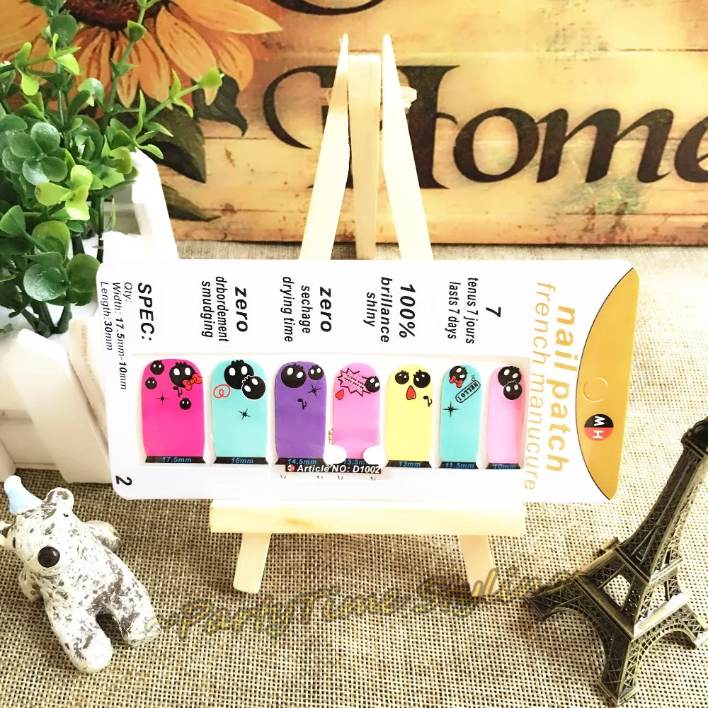 Cute Rainbow Elf Nail Arts Sticker 14 pcs set Waterproof Nail Decals Art Stickers Gel Polish
