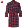 Men's Cotton brushed soft flannel spa robe/ bath Robe With coral fleece lined