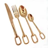 New Kitchen Cutlery Product Supply 304 Stainless Steel Four-piece With Hole Steak Knife Fork Coffee Tea Spoons Flatware