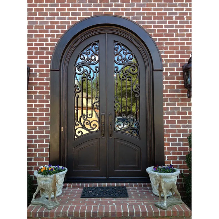 Solid Entry Door Wrought Iron Villa Main Entrance Stainless Steel Door 