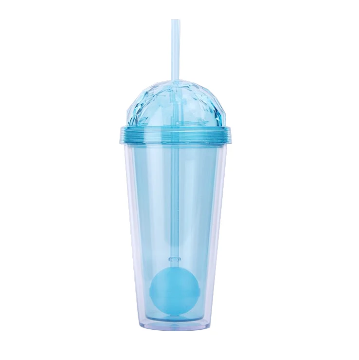 

400ml plastic tumbler with straw reusable plastic cup for tea tumbler double wall plastic tumbler, Custom color