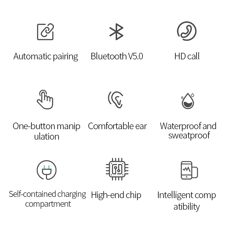 2019 wireless headphones electronics i10 tws 5.0 wireless earbuds earphone wireless headset - ANKUX.COM