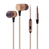 manufacturer custom logo new design Hifi headphone wooden earbuds with microphone 3.5mm stereo bass wood bamboo earphone