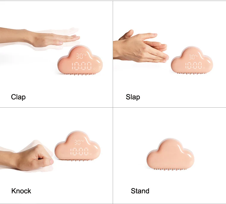 Digital clock cloud shape night light