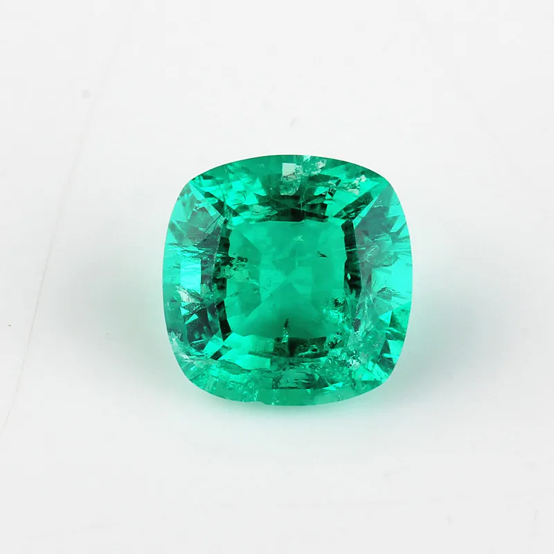 

Starsgem Cushion cut synthetic lab created emerald gemstone for golden jewelry
