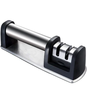 Image of 2 Stage Diamond Coated Sharpening with Ceramic Rod - Non-slip Base Sharpening Knife