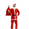 Factory sales festival costume Christmas men's clothes Santa Claus clothing of 5pcs/sets with Gift Bag