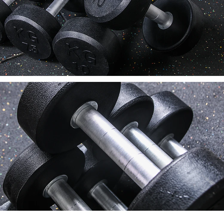 Commercial Free Weight Set Fixed Wholesale Round Rubber Dumbbell