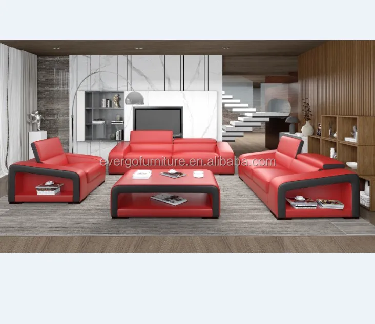 2020 Evergo Furniture Newest Sofa Set Living Room Leather Sofa Set
