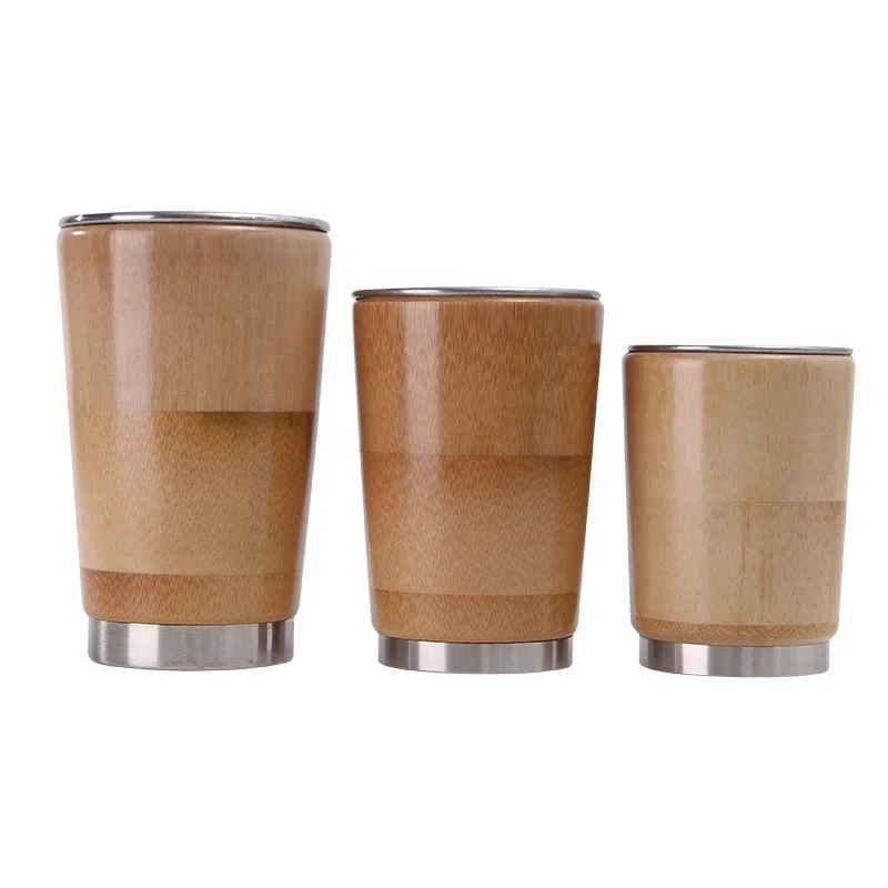 

Zogifts Outdoor Insulated Vacuum Drinking Beer Cocktail Wine Glass Bamboo shell Stainless Steel Cup, Color