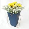 Trapezoid Cardboard Luxury Stamping Flower Box For Flower Packing With Handle