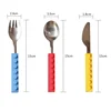 Stackable Silicone Snack Kids Utensils Knife Fork and Spoon Tableware Set Gift Tableware Sets