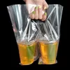 Customized Printing Transparent Disposable Single Double Beverage /coffee tea Cup Holder Packing Plastic Opp Bag Wholesale