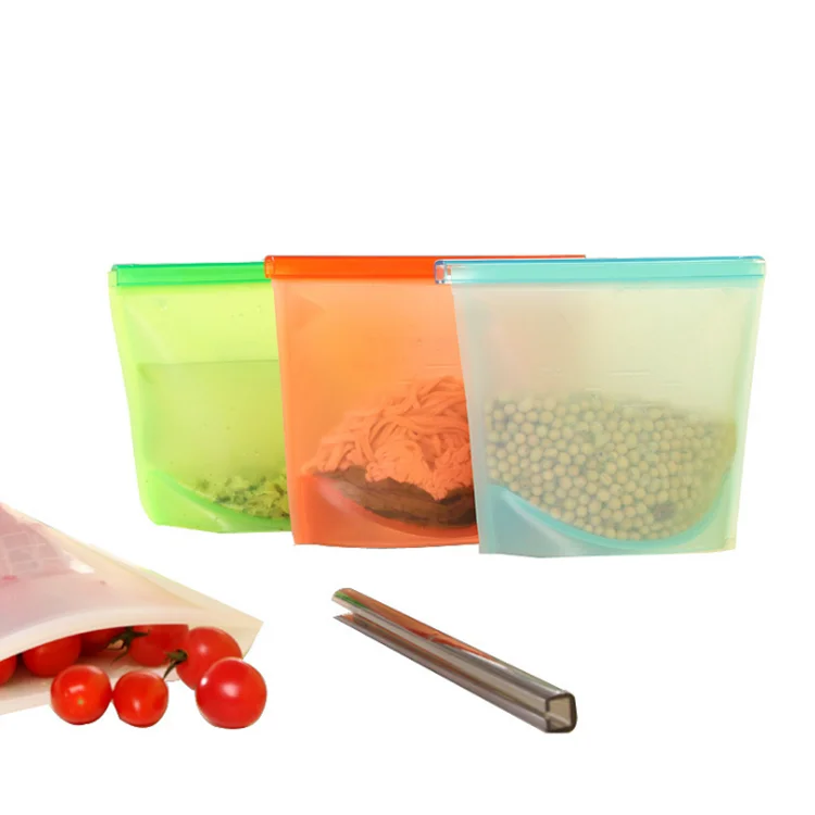 Wholesale Hot Selling New Product Reusable Food Container Silicone Freezer Vacuum Food Zipper Storage Bag