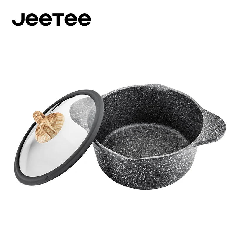 

24cm 28cm Non Stick Marble Granite Coating Cooking Pot Die Cast Aluminum Casseroles with Lid