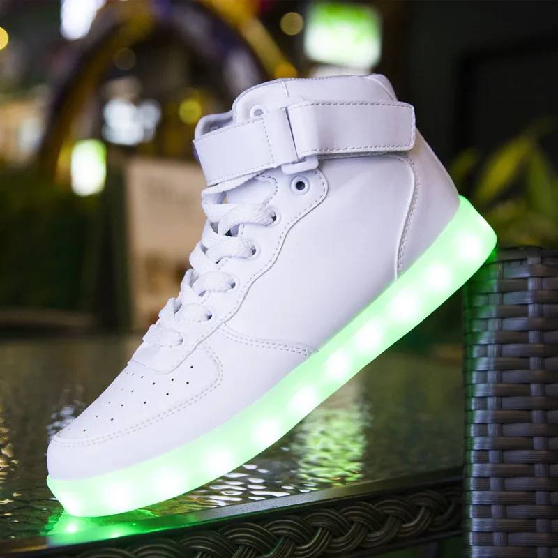 2016 new product LED USB Charge adults led strip light Couples led high top shoes