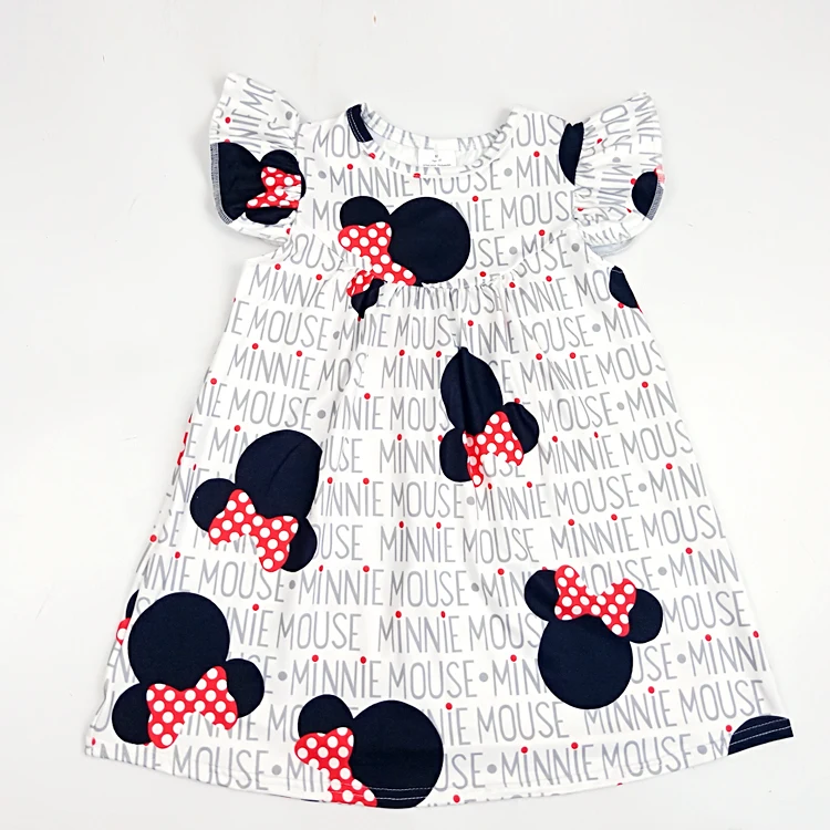 

Wholesale Milk Silk Clothes Kids Boutique Clothing Short Sleeve Summer Dresses for Baby Girls, As the picutres show