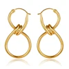 Low MOQ Gold Studs Stainless Steel Studs Women Simple Jewelry Number 8 Lucky knot Earring