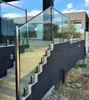 Fashion simple design exterior frameless plexiglass stair handrail with stainless steel 316 spigots fixed