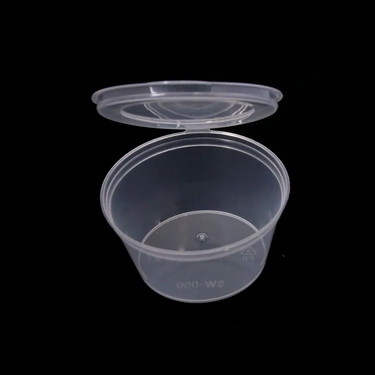 Clear Plastic Small Pocket Sauce Condiments Containers Boxes 50ml Sauce