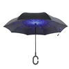 New shape high quality night sky c shaped revers umbrella