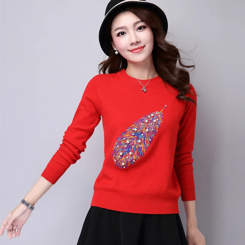 

2018 autumn new Korean women heavy weight pullover sweater, White;yellow;red;gray;black