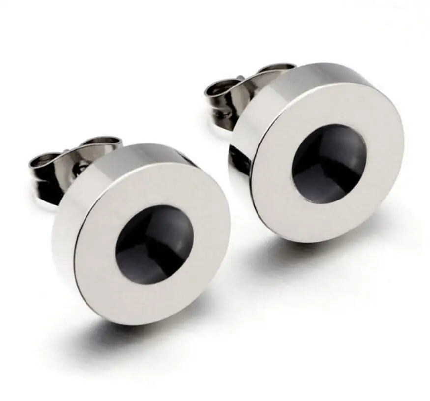 

Yellow gold Stainless Steel Earring Studs Men Girl Boy Earrings Drip Oil Round stud earring, N/a