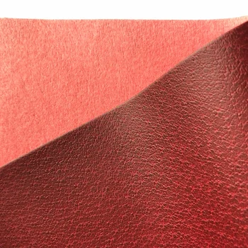 时尚红色猪皮纹 pu 合成皮革用于鞋衬里