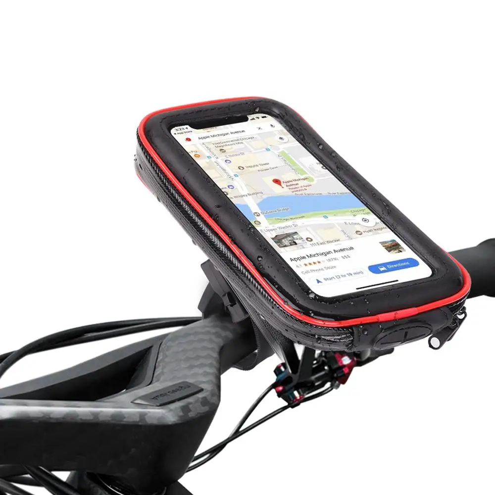 

Shockproof and Dustproof Touch Screen Bicycle Bracket Waterproof Bag for Smartphone, Black