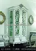French style glass display cabinet, solid wood 2-doors wine cabinet