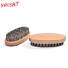 Yaeshii 2019 New Arrival Prrofessioanl Custom Mens Boar Hair Bristle Brush Hard Round Wooden Handle Beard