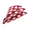 Women custom handkerchief squares for mens cotton print design handkerchief Red Checked pocket square