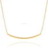 Fashion Jewelry 14K Gold-Filled 925 Sterling Silver Sliding Narrow Bar Pendant Necklace