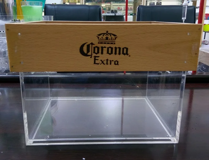 Acrylic Corona Led Beer Ice Bucket Wooden Ice Bucket Buy Acrylic