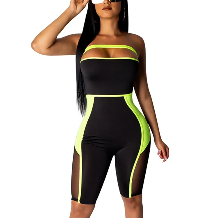 Hot Sale Spice High Waist Summer Off Shoulder Romper One Piece Jumpsuit Women