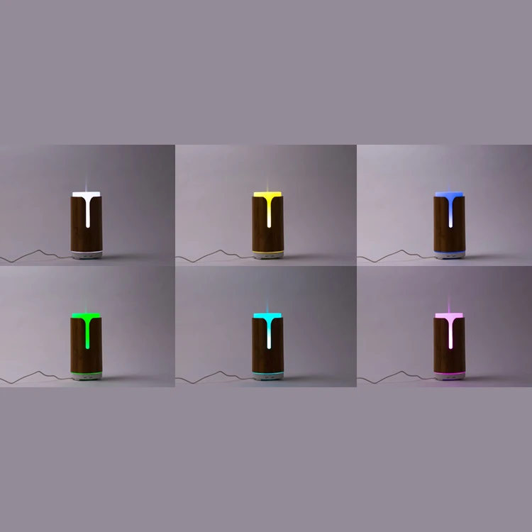 Top supplier free sample 10w wood covered design led light portable aroma air humidifier