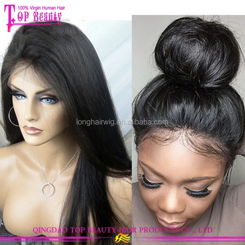 

Superior quality unprocessed brazilian body silky straight wave full lace wig natural hair wig, N/a